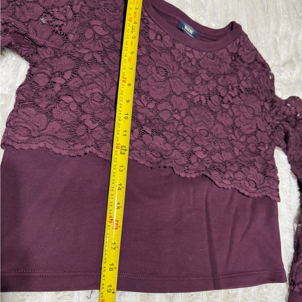 Anthropologie Plum Lace Sweatshirt - size small - Picture 11 of 12